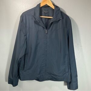 Theory Stand Collar windbreaker jacket unisex size Large dark blue